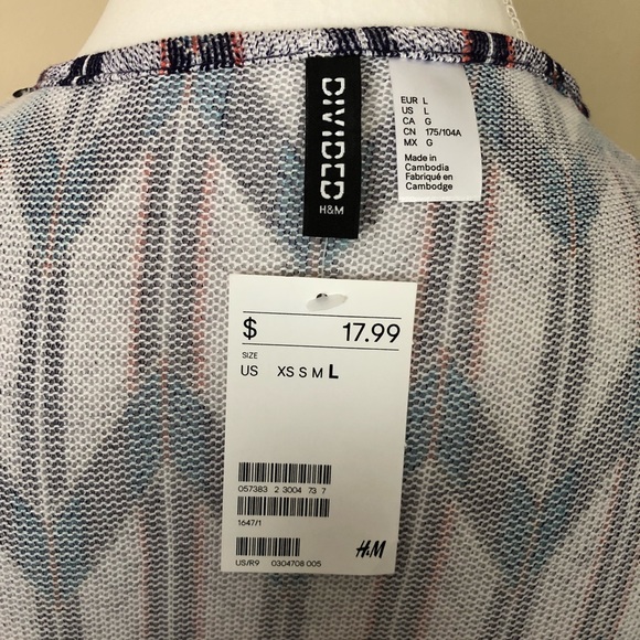 💕HP💕 H&M Blue Patterned Fine Knit Cardigan - Picture 7 of 7